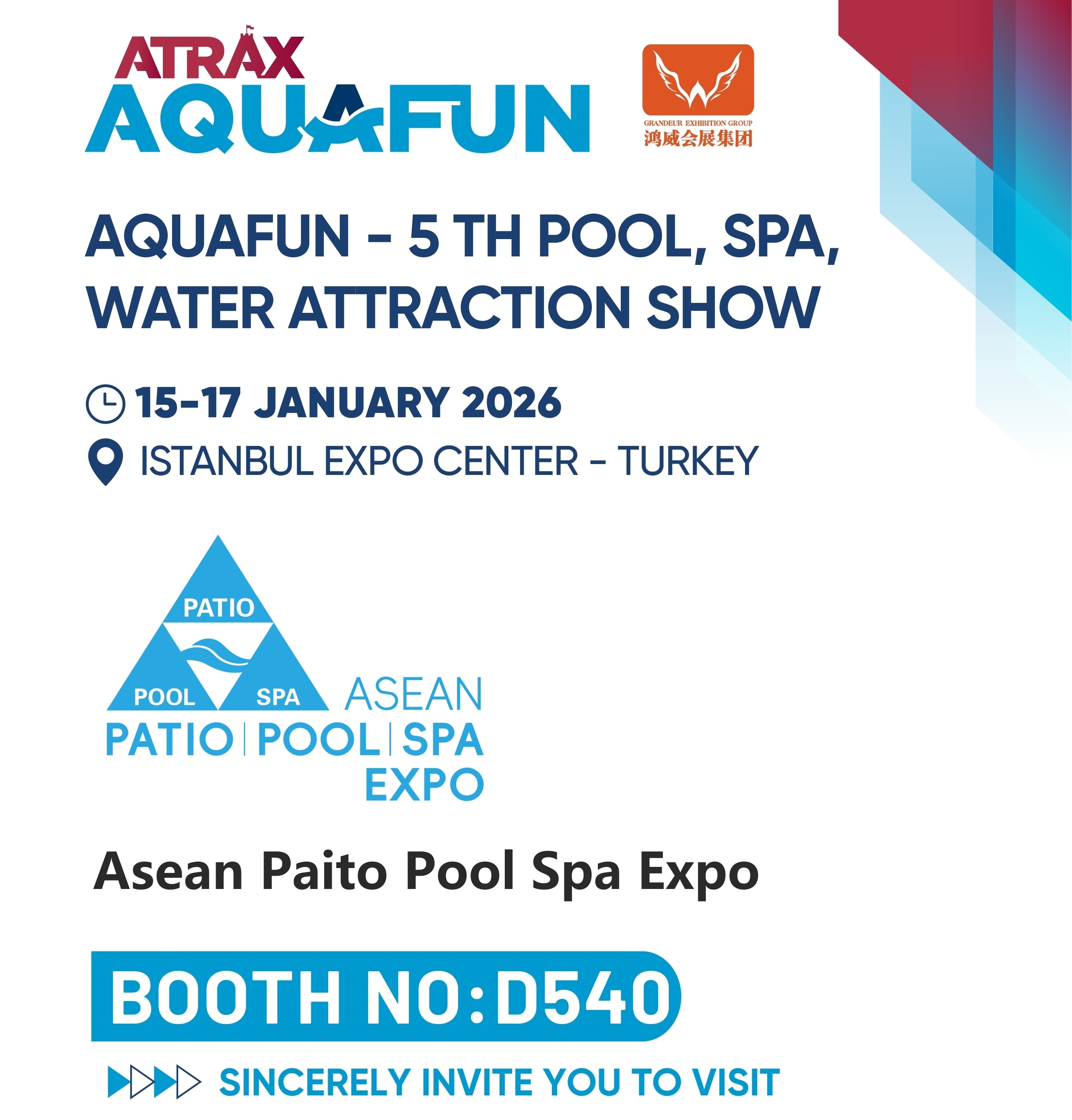 Visit Us at Booth No.D540 at Aqua Fun Ex
