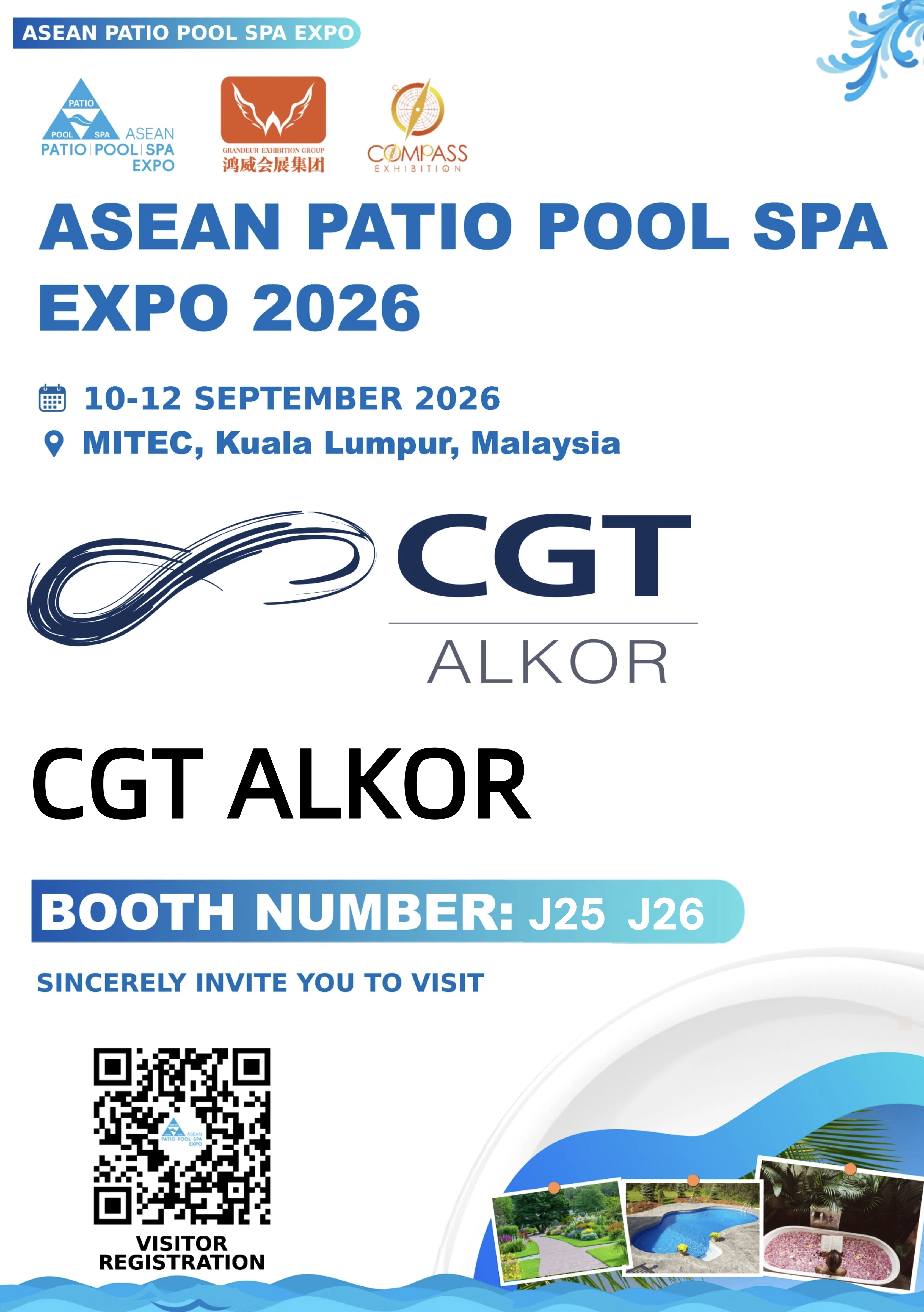 Visit CGT ALKOR at Booth J25-J26 at ASEAN Patio Pool Spa Expo 2026!