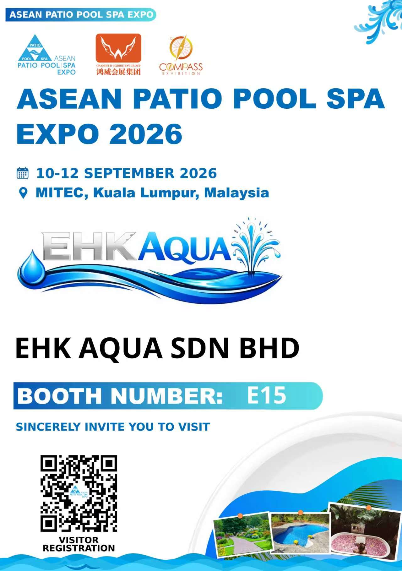 Visit EHK AQUA at Booth E15 – ASEAN Patio Pool Spa Expo 2026